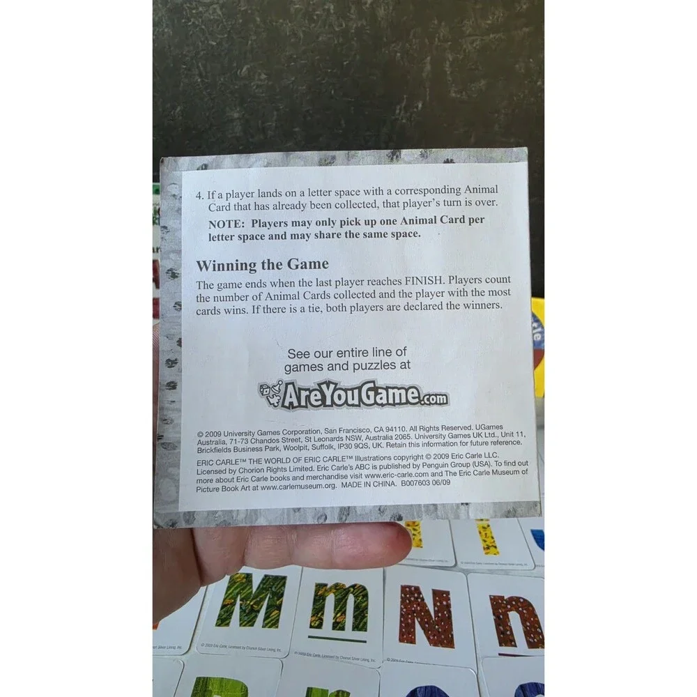Eric Carle's ABC Game In A Tin READ Description